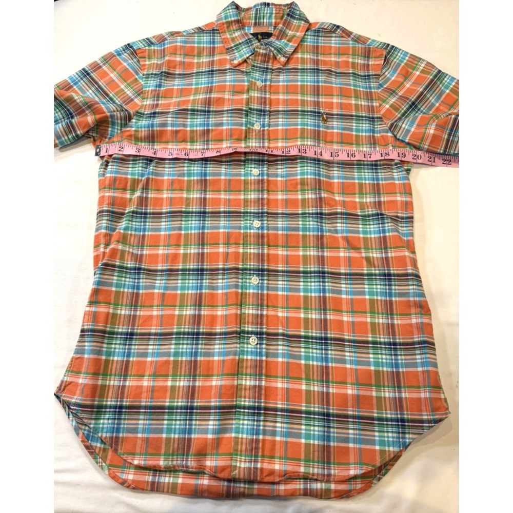 Ralph Lauren Mens Medium Plaid Slim Fit Short Sleeve Button Down Shirt - Picture 3 of 6